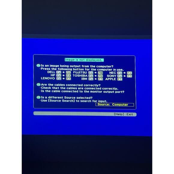 Epson EX3200 LCD Projector Tested & Works No Remote Comes W/Power Cord - Picture 3 of 9